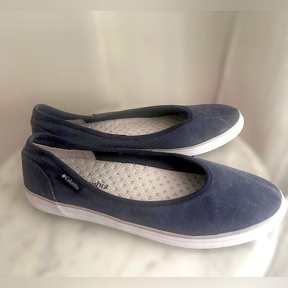 Columbia Crankbait Slip-ons Flats Boat Shoes Navy Denim Size 9.5 - Picture 3 of 13